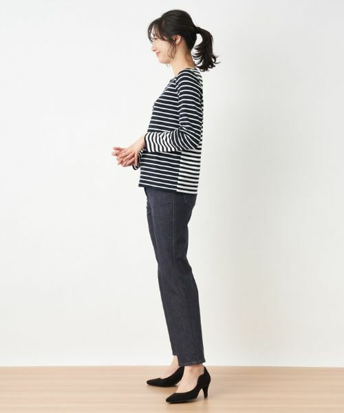 Leilian / レリアン ニット・セーター | ボーダー切替クルーネックニット | 詳細9