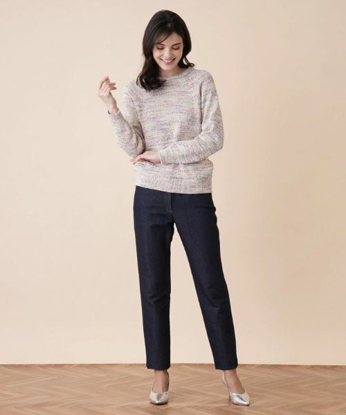 Leilian / レリアン ニット・セーター | ミックスカラークルーネックニットプルオーバー | 詳細1