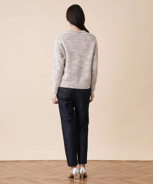 Leilian / レリアン ニット・セーター | ミックスカラークルーネックニットプルオーバー | 詳細3