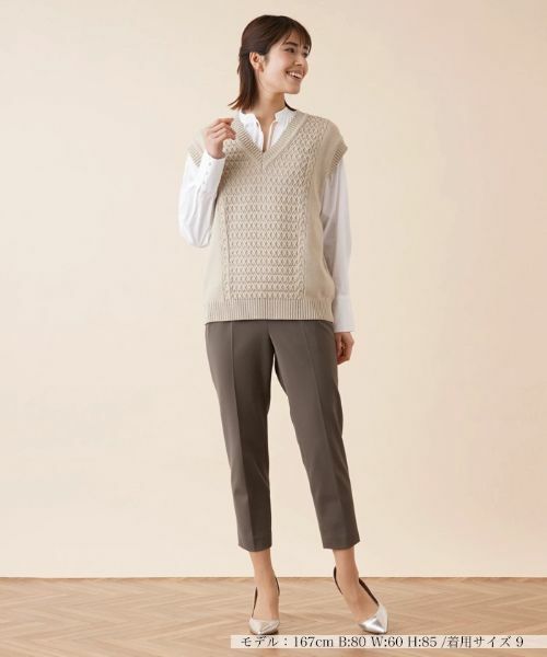 Leilian / レリアン テーラードジャケット | Vネックニットベスト | 詳細1