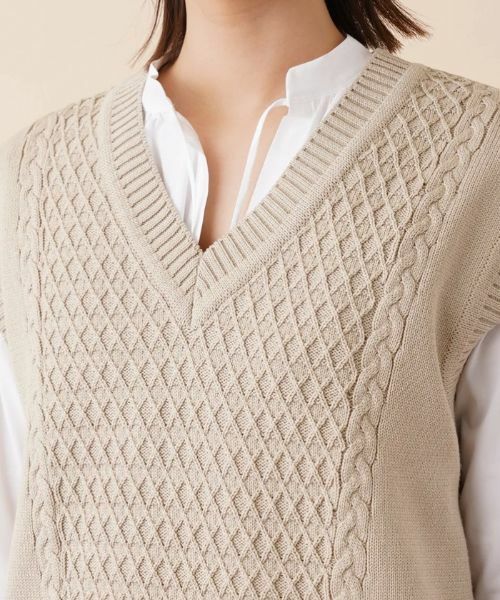 Leilian / レリアン テーラードジャケット | Vネックニットベスト | 詳細7