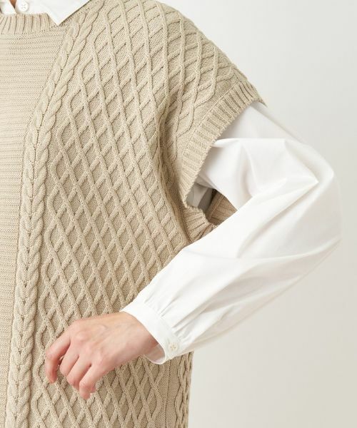 Leilian / レリアン テーラードジャケット | 【店頭人気】編地切替ニットベスト【MUSE BY ROCHAS Premiere】 | 詳細11