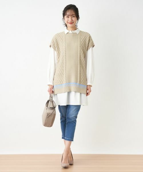 Leilian / レリアン テーラードジャケット | 【店頭人気】編地切替ニットベスト【MUSE BY ROCHAS Premiere】 | 詳細17
