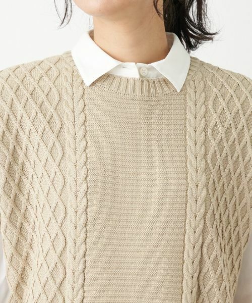 Leilian / レリアン テーラードジャケット | 【店頭人気】編地切替ニットベスト【MUSE BY ROCHAS Premiere】 | 詳細9
