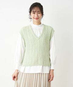 Leilian / レリアン テーラードジャケット | Vネックニットベスト