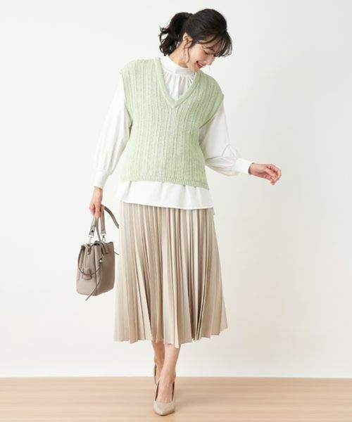 Leilian / レリアン テーラードジャケット | Vネックニットベスト | 詳細14