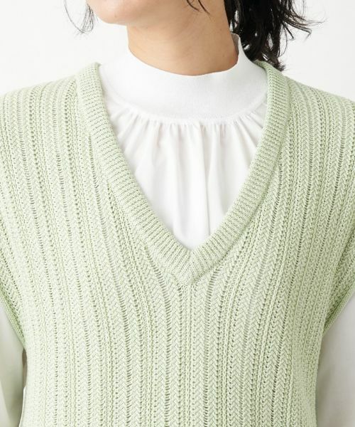 Leilian / レリアン テーラードジャケット | Vネックニットベスト | 詳細15