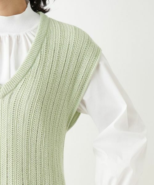Leilian / レリアン テーラードジャケット | Vネックニットベスト | 詳細17
