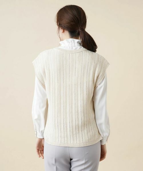 Leilian / レリアン テーラードジャケット | Vネックニットベスト | 詳細6