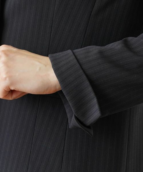 Leilian / レリアン テーラードジャケット | 【キャリアスタイル】ストライプノーカラージャケット | 詳細10