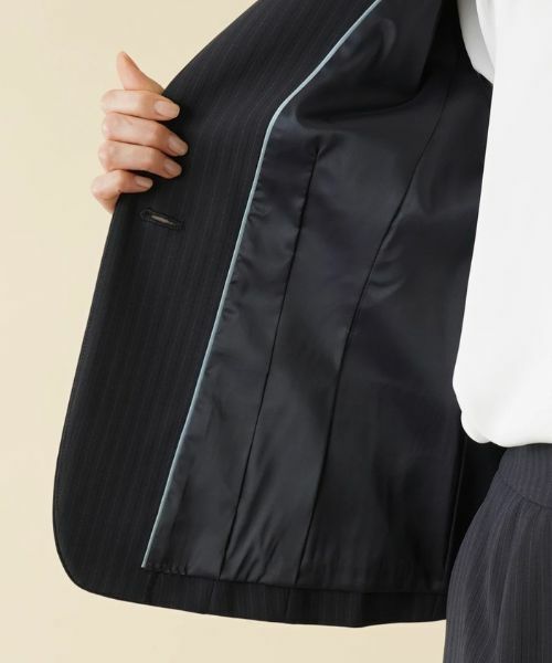 Leilian / レリアン テーラードジャケット | 【キャリアスタイル】ストライプノーカラージャケット | 詳細11