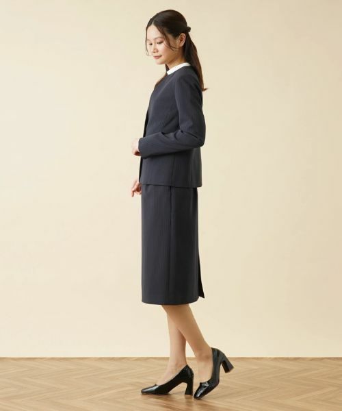 Leilian / レリアン テーラードジャケット | 【キャリアスタイル】ストライプノーカラージャケット | 詳細2