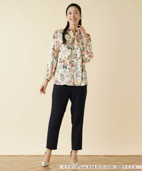 Leilian / レリアン シャツ・ブラウス | フラワー柄ボウタイライクブラウス【ROCHAS Premiere】【RATTI】 | 詳細1