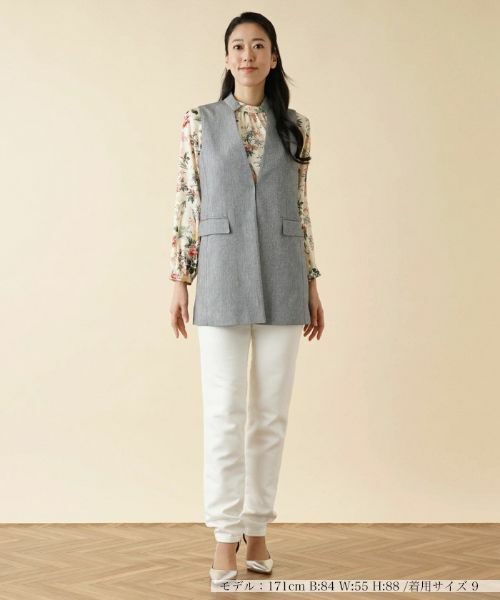 Leilian / レリアン テーラードジャケット | ロングベスト【ROCHAS Premiere】 | 詳細1