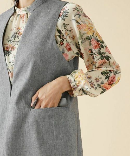 Leilian / レリアン テーラードジャケット | ロングベスト【ROCHAS Premiere】 | 詳細9