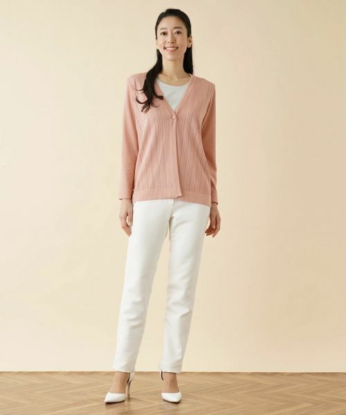 Leilian / レリアン カーディガン・ボレロ | 柄編みVネックカーディガン【ROCHAS Premiere】 | 詳細11