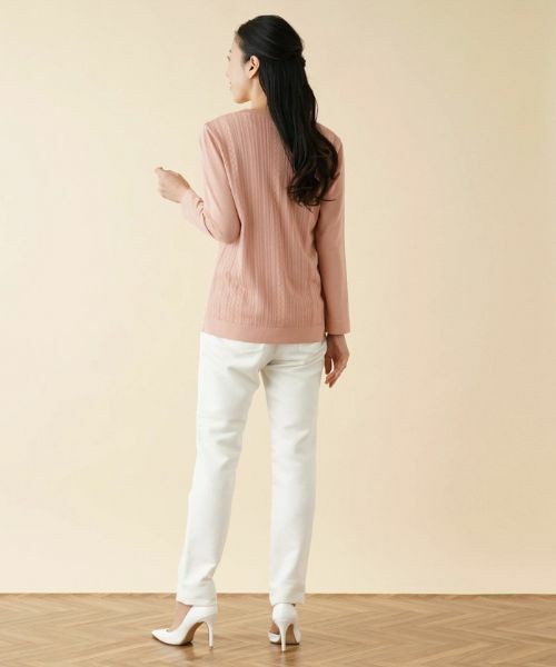 Leilian / レリアン カーディガン・ボレロ | 柄編みVネックカーディガン【ROCHAS Premiere】 | 詳細13