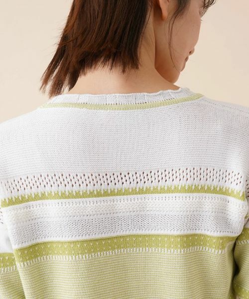 Leilian / レリアン ニット・セーター | 編地切替マルチボーダーニット | 詳細11