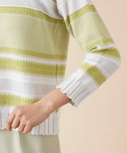 Leilian / レリアン ニット・セーター | 編地切替マルチボーダーニット | 詳細12