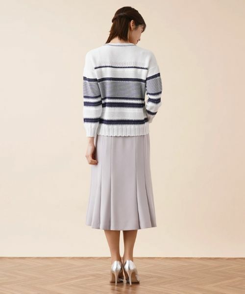 Leilian / レリアン ニット・セーター | 編地切替マルチボーダーニット | 詳細3