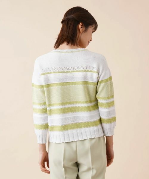 Leilian / レリアン ニット・セーター | 編地切替マルチボーダーニット | 詳細9