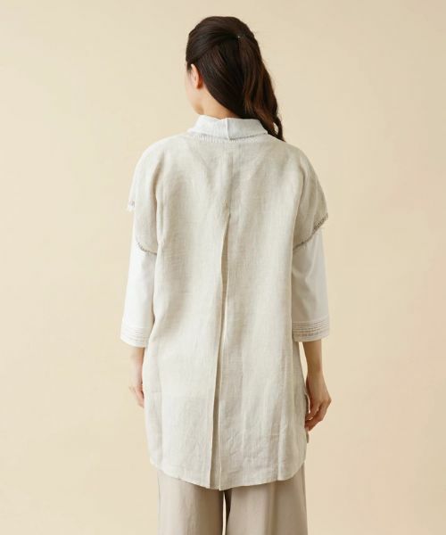 Leilian / レリアン テーラードジャケット | 異素材切替ロングベスト | 詳細6