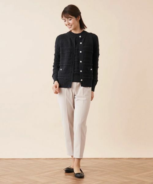 Leilian / レリアン カーディガン・ボレロ | ケーブルボーダーカーディガン | 詳細1