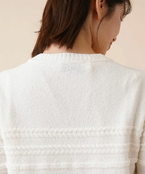 Leilian / レリアン カーディガン・ボレロ | ケーブルボーダーカーディガン | 詳細11