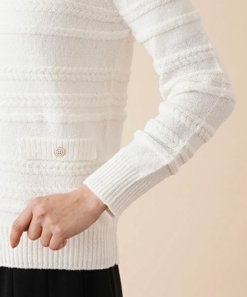 Leilian / レリアン カーディガン・ボレロ | ケーブルボーダーカーディガン | 詳細12