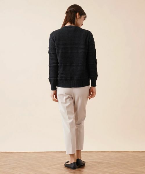 Leilian / レリアン カーディガン・ボレロ | ケーブルボーダーカーディガン | 詳細3