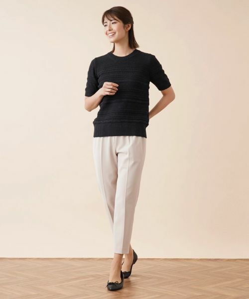 Leilian / レリアン ニット・セーター | ケーブルボーダークルーネックニット | 詳細1