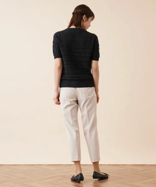 Leilian / レリアン ニット・セーター | ケーブルボーダークルーネックニット | 詳細3