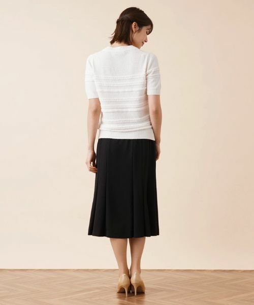 Leilian / レリアン ニット・セーター | ケーブルボーダークルーネックニット | 詳細6