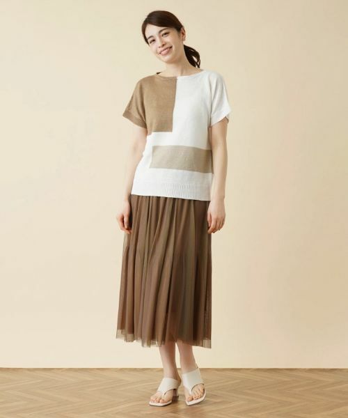 Leilian / レリアン ニット・セーター | カラーブロッククルーネックニット【HAND】 | 詳細11