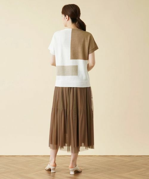 Leilian / レリアン ニット・セーター | カラーブロッククルーネックニット【HAND】 | 詳細13