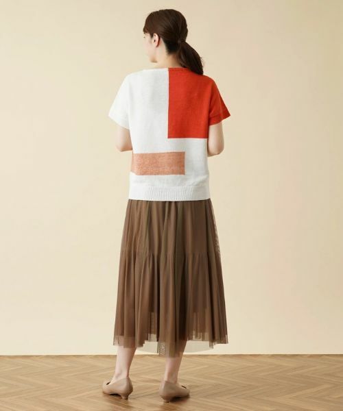 Leilian / レリアン ニット・セーター | カラーブロッククルーネックニット【HAND】 | 詳細3