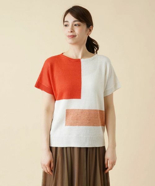 Leilian / レリアン ニット・セーター | カラーブロッククルーネックニット【HAND】 | 詳細4