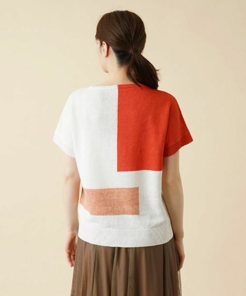 Leilian / レリアン ニット・セーター | カラーブロッククルーネックニット【HAND】 | 詳細6