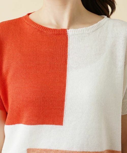 Leilian / レリアン ニット・セーター | カラーブロッククルーネックニット【HAND】 | 詳細7