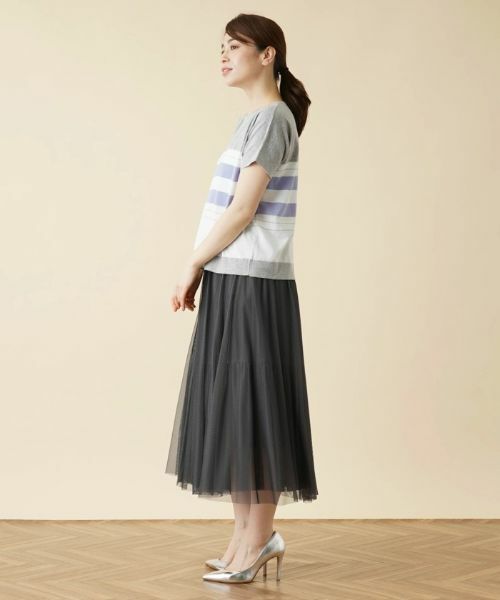 Leilian / レリアン ニット・セーター | ラメボーダー切替クルーネックニット【HAND】 | 詳細12