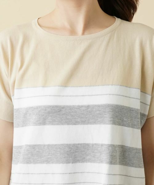 Leilian / レリアン ニット・セーター | ラメボーダー切替クルーネックニット【HAND】 | 詳細7