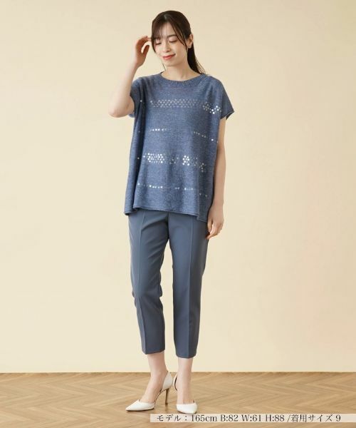 Leilian / レリアン ニット・セーター | スパンコールフレンチスリーブニット【BIANCA LANCIA】 | 詳細4