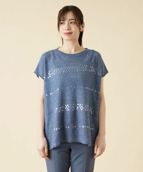 Leilian / レリアン ニット・セーター | スパンコールフレンチスリーブニット【BIANCA LANCIA】 | 詳細7