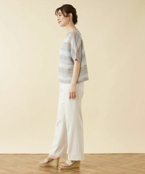 Leilian / レリアン ニット・セーター | ボーダードルマンメッシュニット【LE TRICOT PERUGIA】 | 詳細13