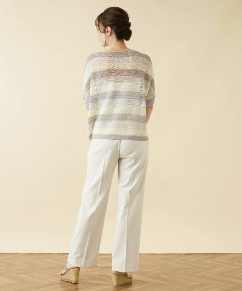 Leilian / レリアン ニット・セーター | ボーダードルマンメッシュニット【LE TRICOT PERUGIA】 | 詳細3