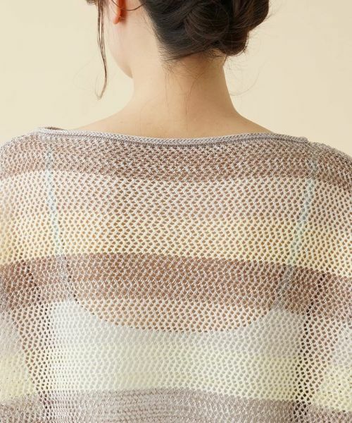Leilian / レリアン ニット・セーター | ボーダードルマンメッシュニット【LE TRICOT PERUGIA】 | 詳細8