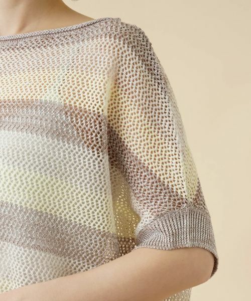 Leilian / レリアン ニット・セーター | ボーダードルマンメッシュニット【LE TRICOT PERUGIA】 | 詳細9