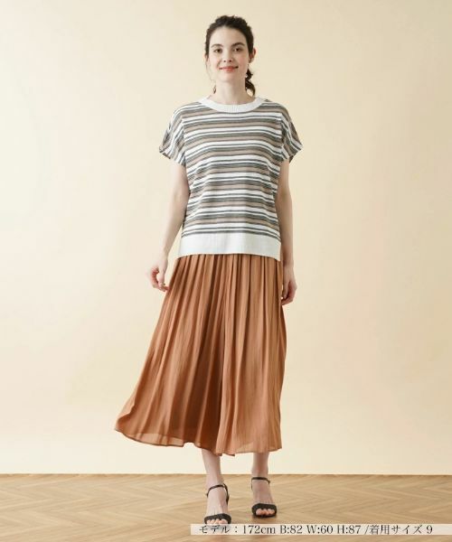 Leilian / レリアン ニット・セーター | マルチボーダーフレンチスリーブニット【LE TRICOT PERUGIA】 | 詳細1