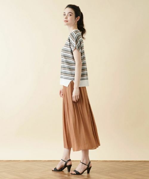 Leilian / レリアン ニット・セーター | マルチボーダーフレンチスリーブニット【LE TRICOT PERUGIA】 | 詳細2