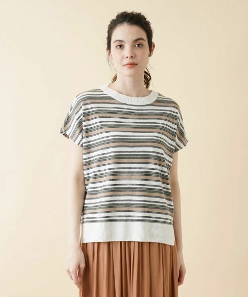 Leilian / レリアン ニット・セーター | マルチボーダーフレンチスリーブニット【LE TRICOT PERUGIA】 | 詳細4